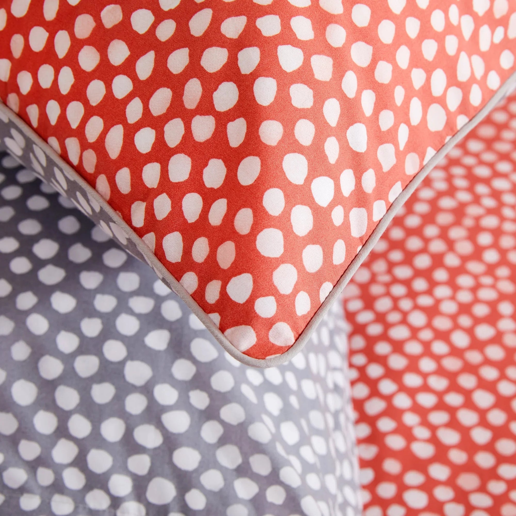 Housse de couette premium rose corail rouge orange (FR)