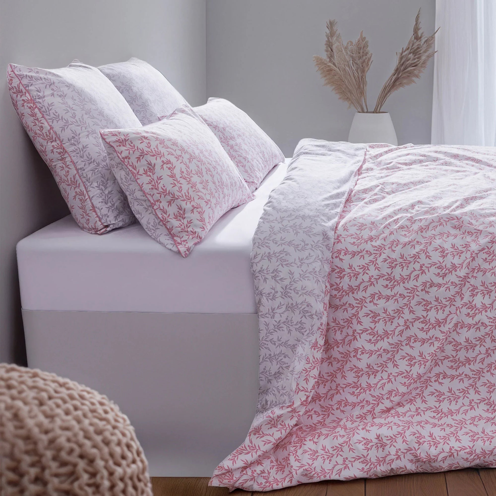 luxury percale bedding lilac pink ditsy floral duvet cover set