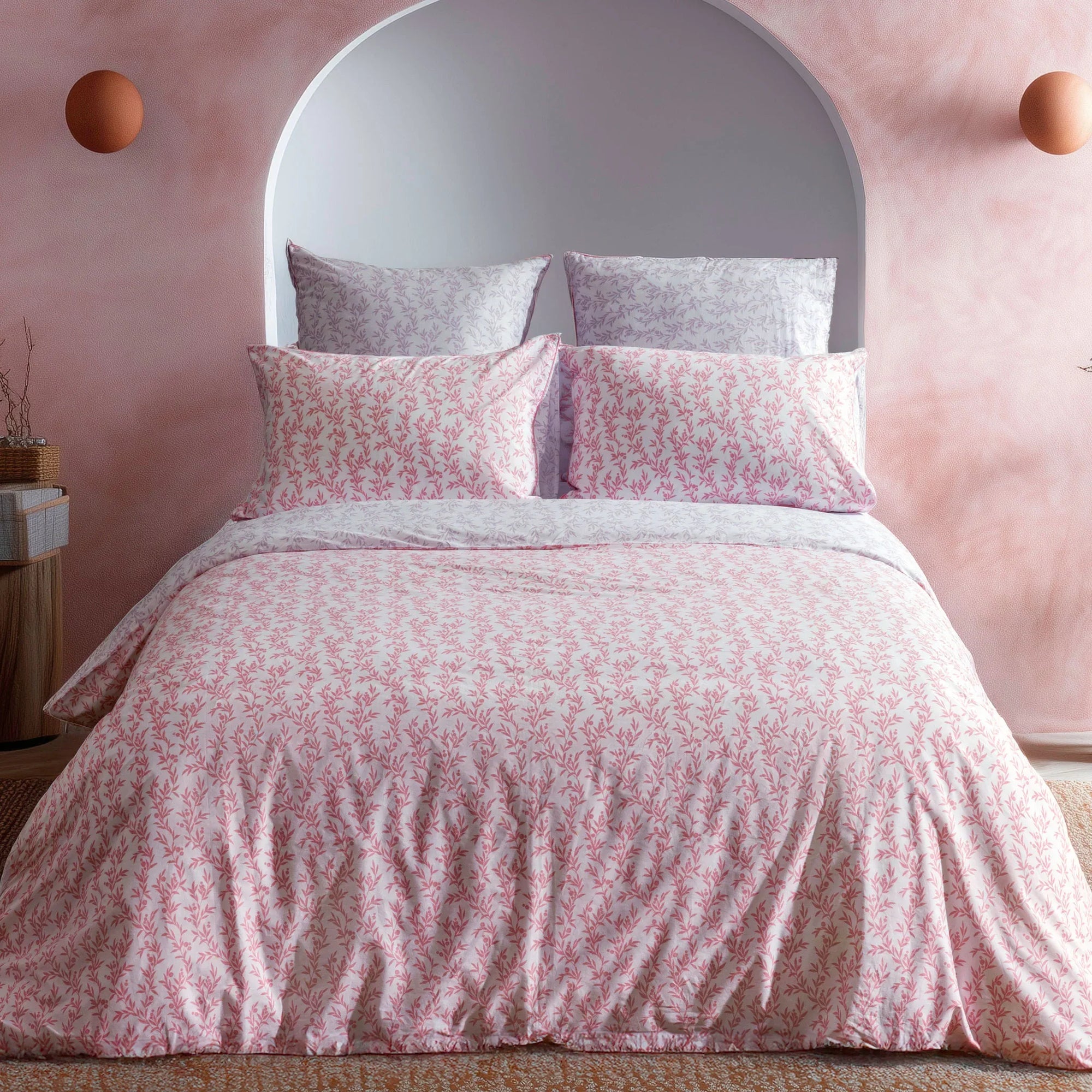 luxury percale bedding lilac pink ditsy floral duvet cover set